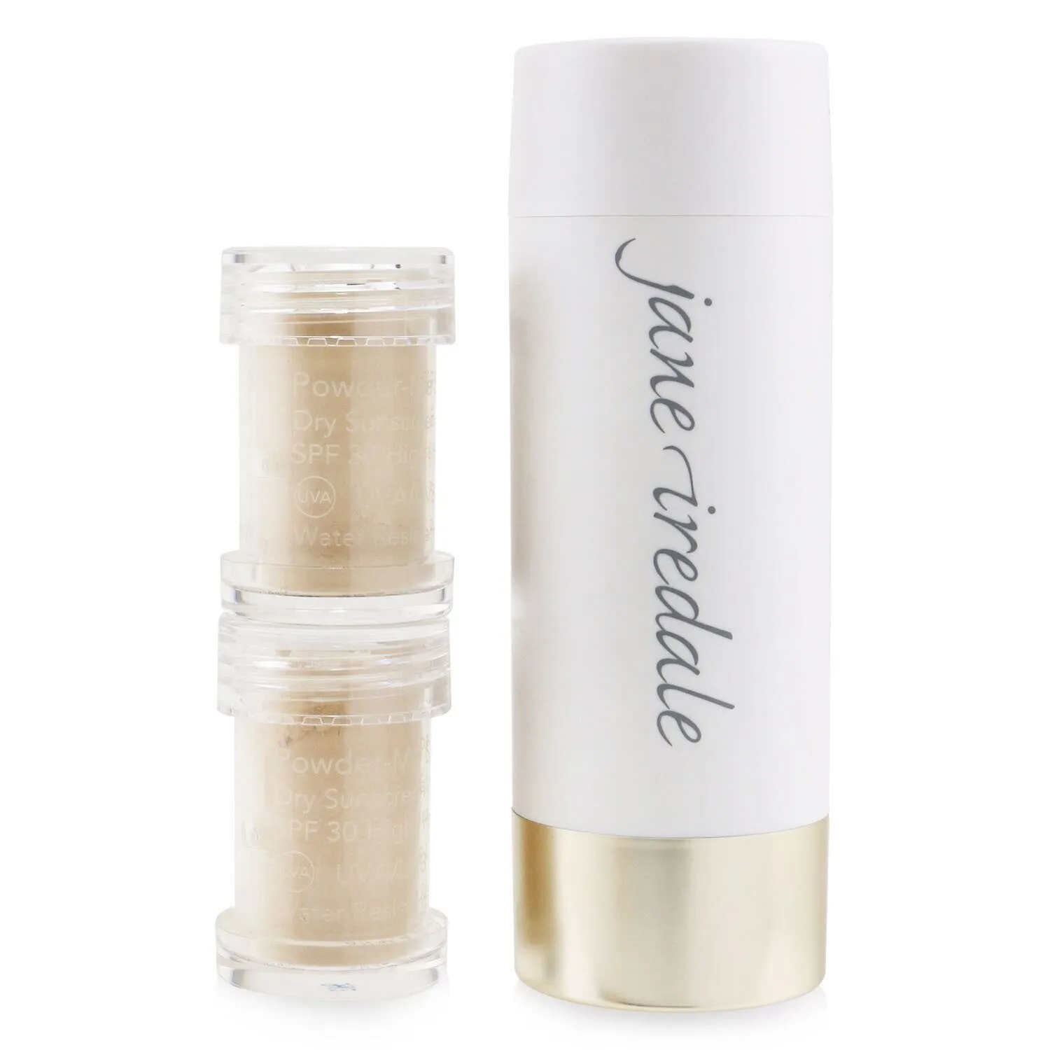 Jane Iredale Powder Me Refillable Brush (1x Brush. 2x Refills) - Translucent  2x2.5g/0.09oz