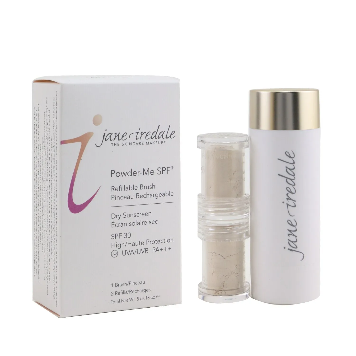 Jane Iredale Powder Me Refillable Brush (1x Brush. 2x Refills) - Translucent  2x2.5g/0.09oz