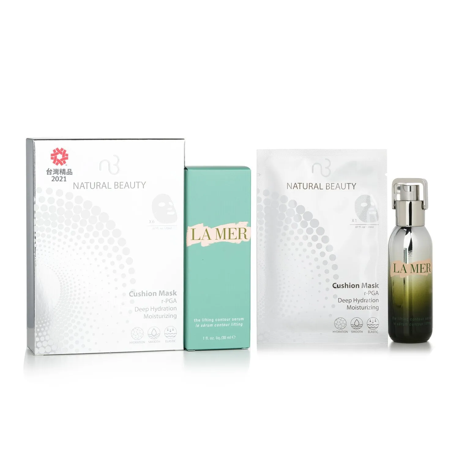 La Mer The Lifting Contour Serum 30ml (Free: Natural Beauty r-PGA Hydration Cushion Mask 6x20ml)  30ml 6x20ml