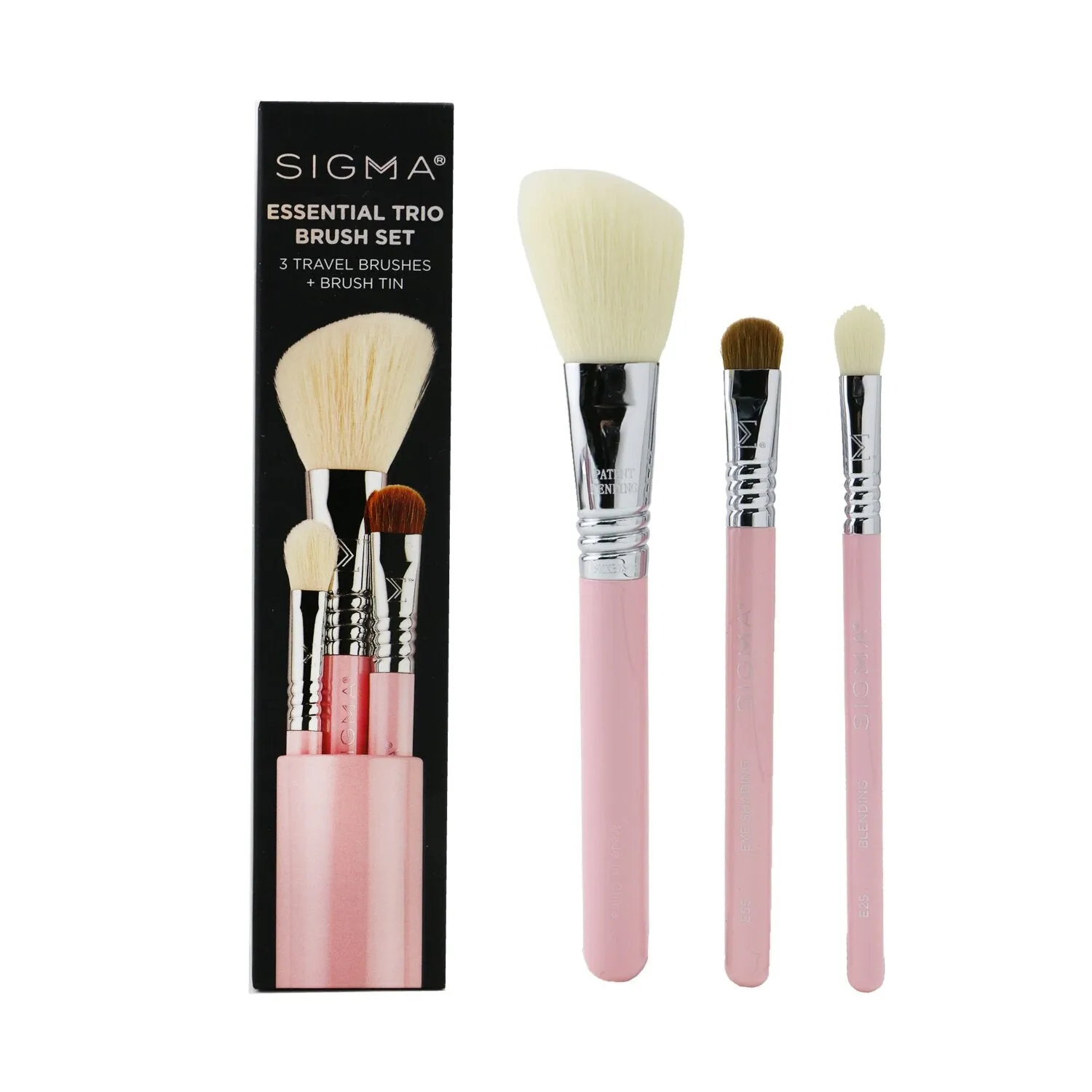 Sigma Beauty Essential Trio Brush Set - # Pink  3pcs 1 Tin