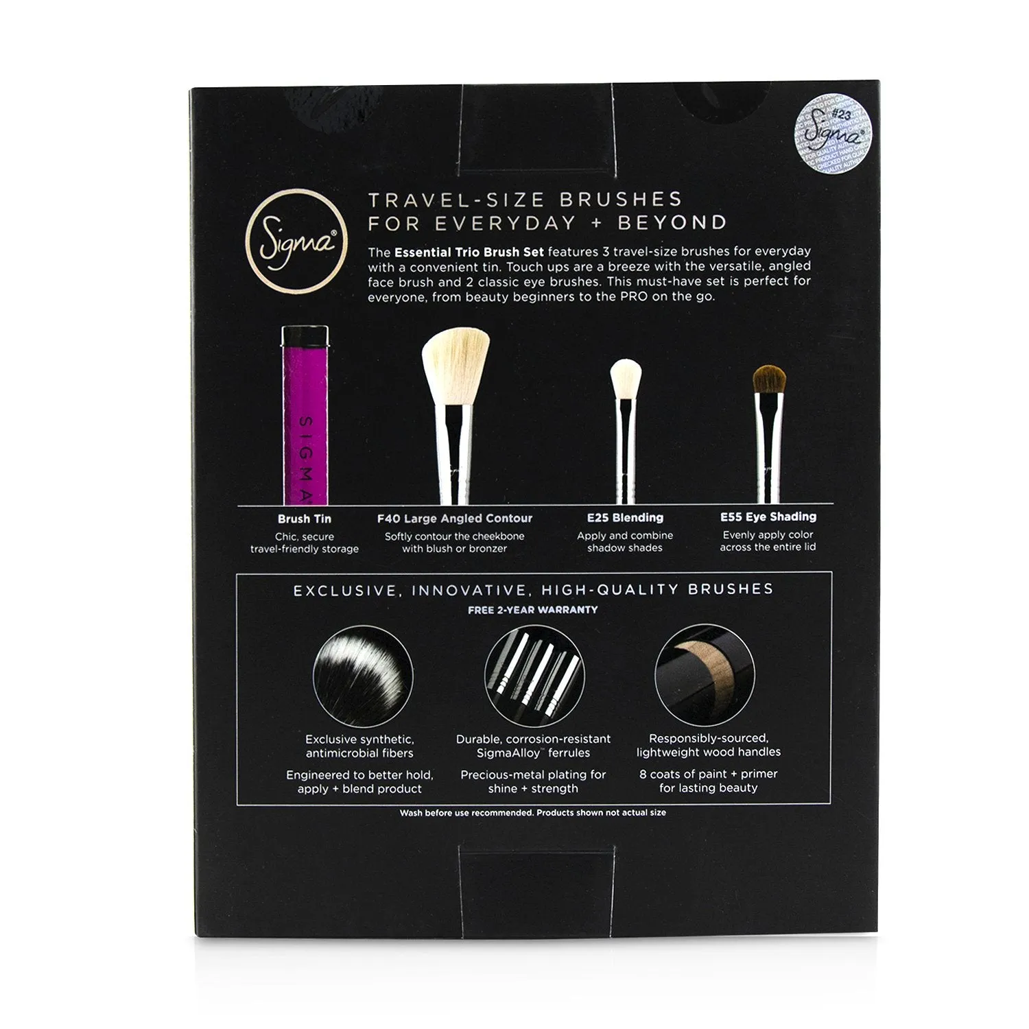 Sigma Beauty Essential Trio Brush Set - # Pink  3pcs 1 Tin